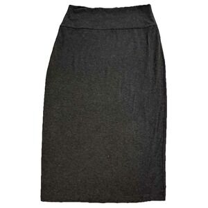 Eileen Fisher Maxi Skirt Womens M Gray Stretch Capsule Comfort Viscose Charcoal